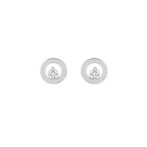 Boucles d'Oreilles Puces Clous Or Blanc Diamants