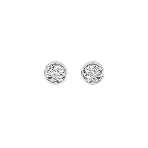 Boucles d'Oreilles Puces Clous Or Blanc Diamants