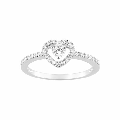 Bague de fiançailles coeur diamant