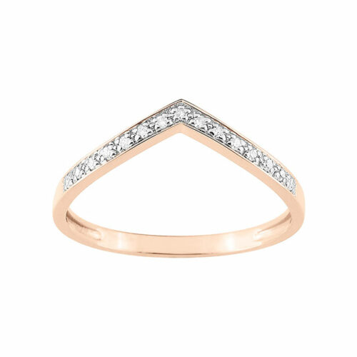 Bague diamant or rose