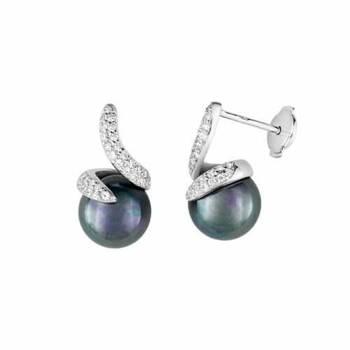 Boucles d'oreilles perle diamant