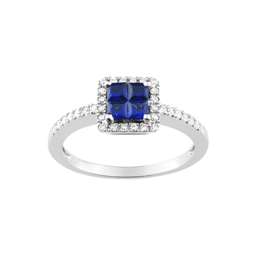 Bague Saphir Bleu Diamant