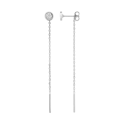 Boucles d'oreilles pendantes or diamant