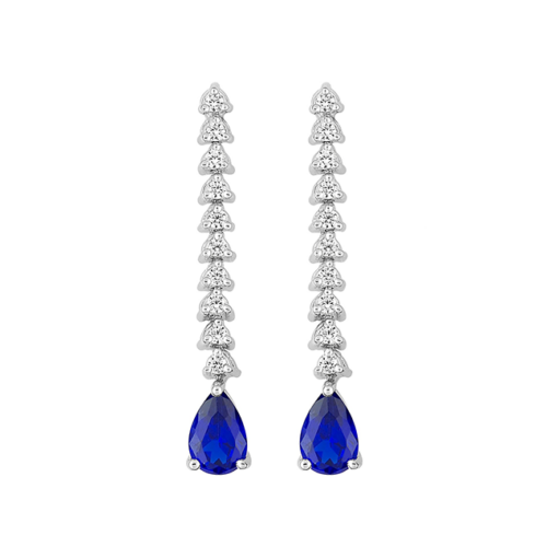 Boucles d'oreilles saphir diamant