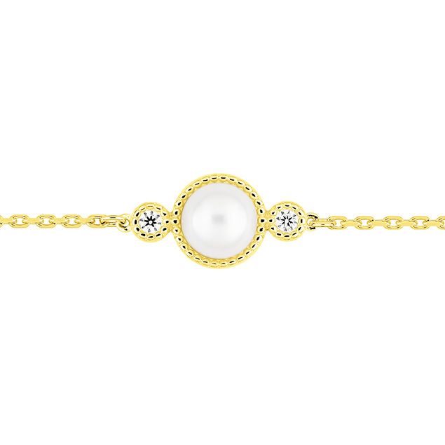 Bracelet Perle Diamant, Bracelet Chaîne Or Femme