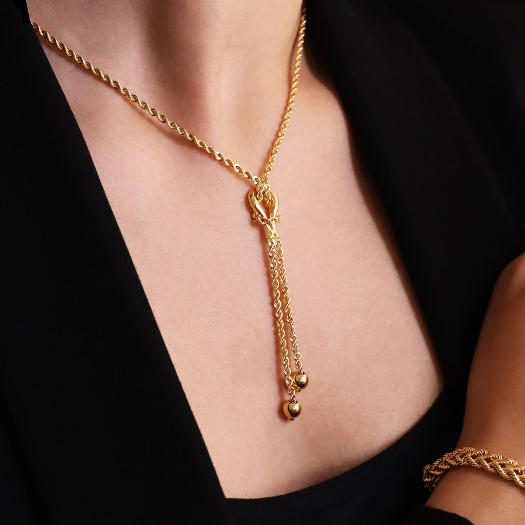 Collier Noeud Or Femme, Collier Luxe Or