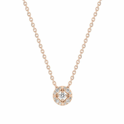 Collier Diamant Or Rose Femme