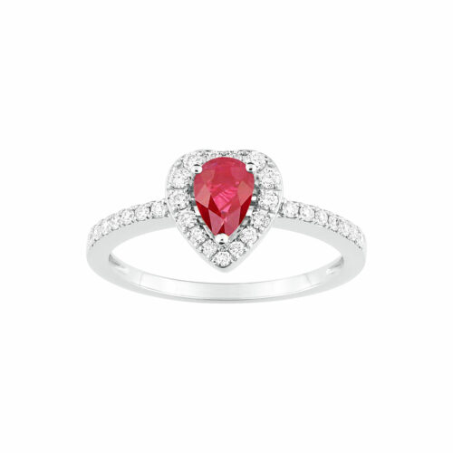 Bague Coeur Rubis Diamant