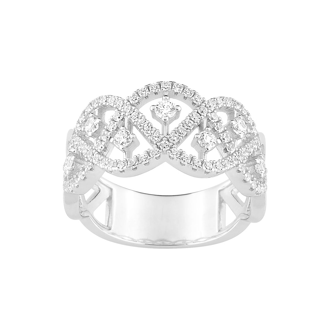 Bague Or Blanc Diamant Luxe
