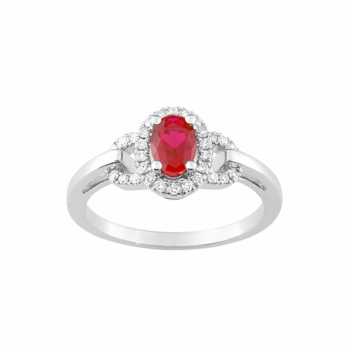 Bague Solitaire Rubis Diamant