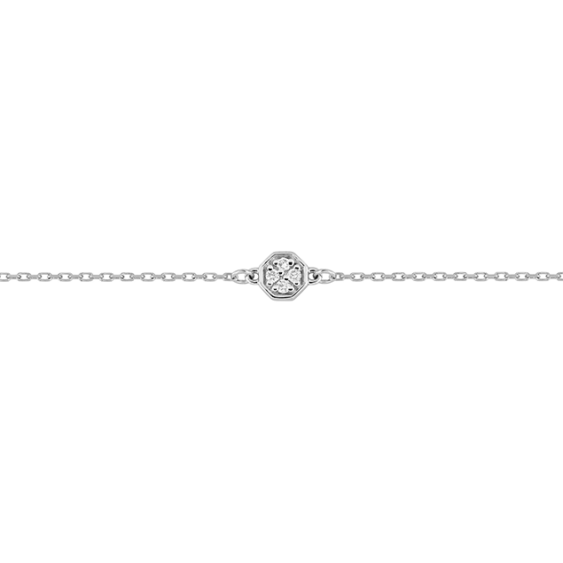 Bracelet Chaine Diamant Or Blanc