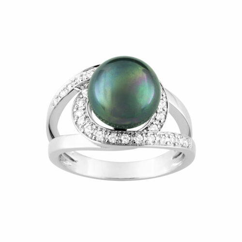 Bague Perle de Tahiti Diamant Or Blanc