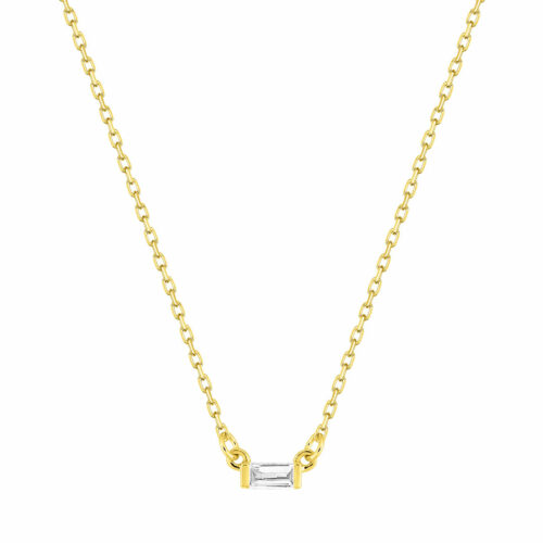 Collier Diamant Baguette Or