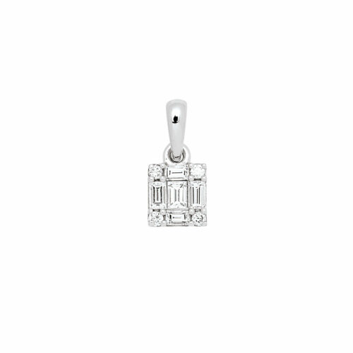 pendentif diamant or blanc