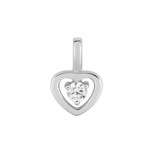 pendentif coeur or blanc