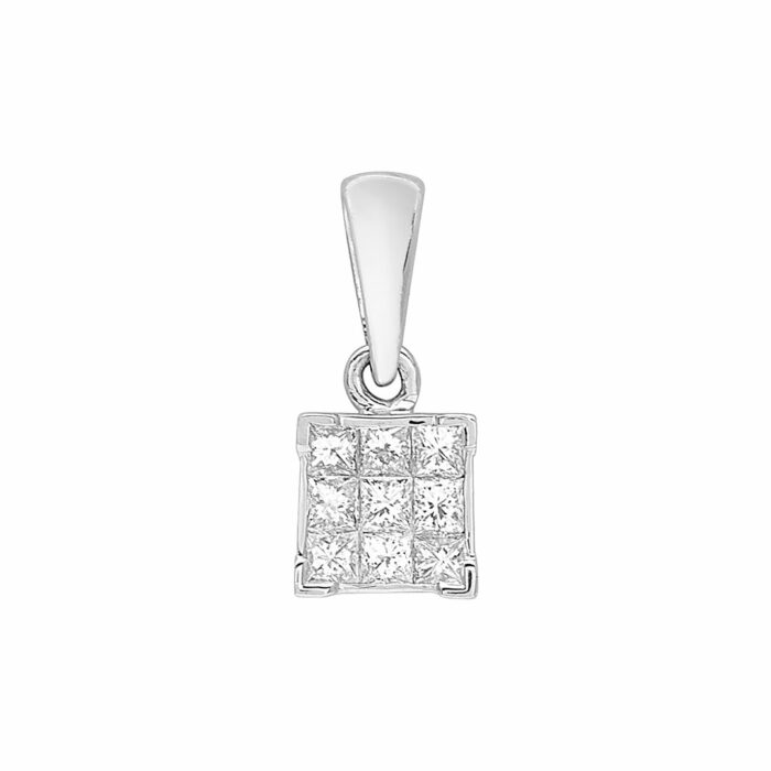 pendentif diamant carré