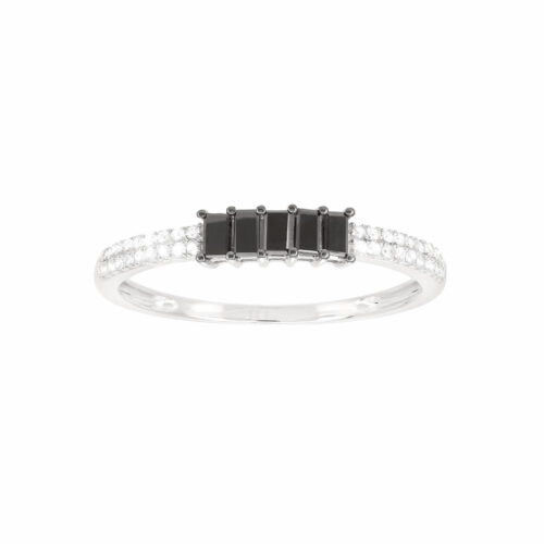 Bague Diamant Noir Rectangle