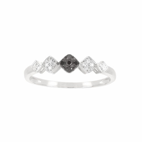 Bague Diamant Noir Or Blanc