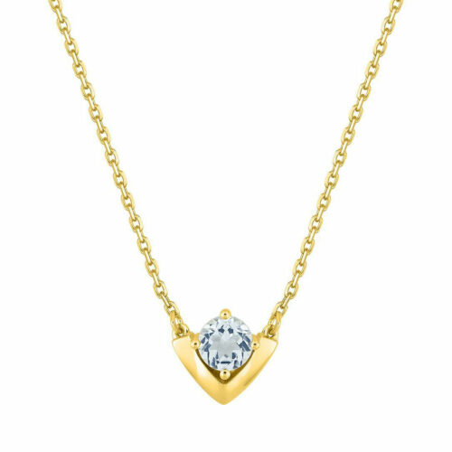 Collier Aigue Marine Or Jaune