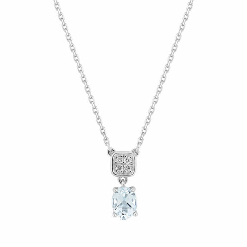 Collier Pendentif Aigue Marine DIamant