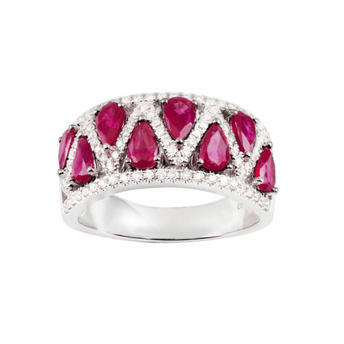 Bague arlequin rubis