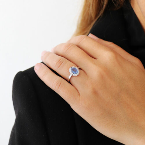 bague saphir bleu