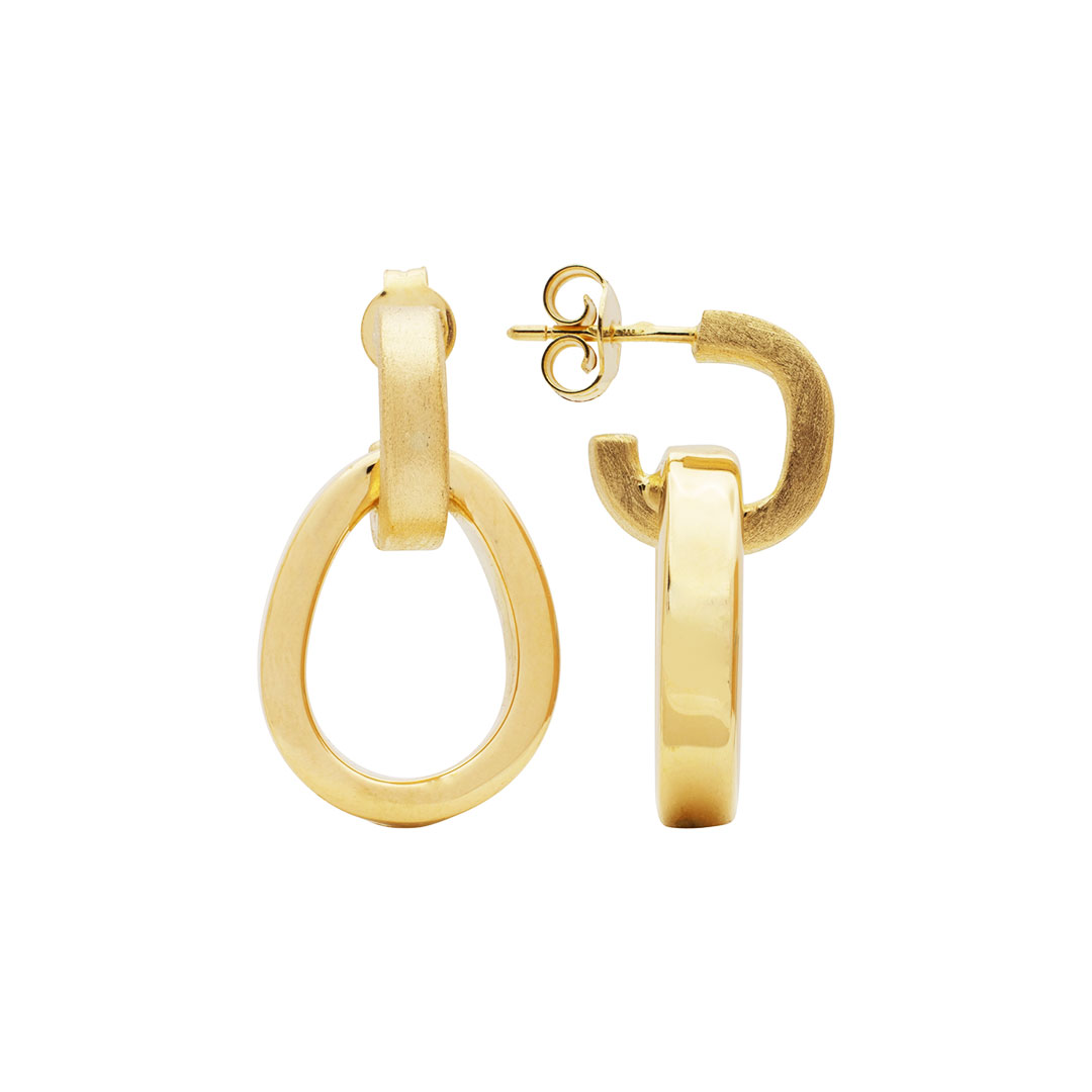 Gold link dangle earrings