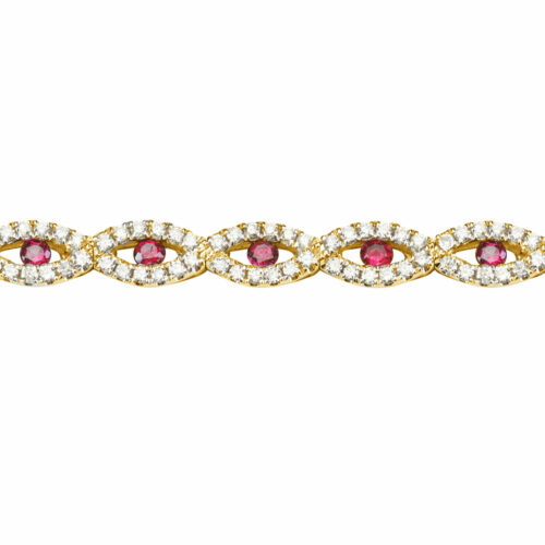 Bracelet Riviere Rubis Or Jaune