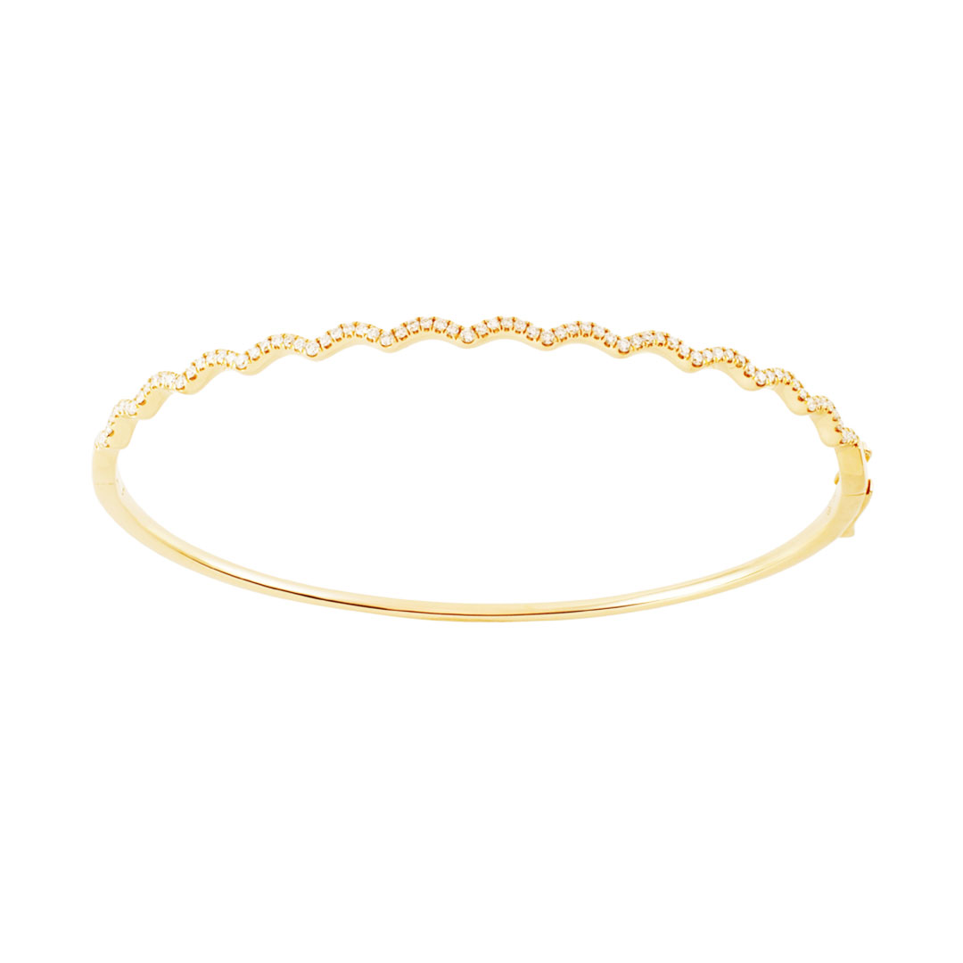 Bracelet vague de diamants or jaune