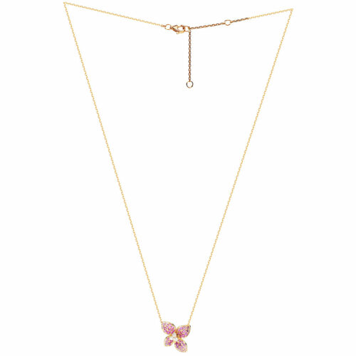 Collier fleur de saphirs roses