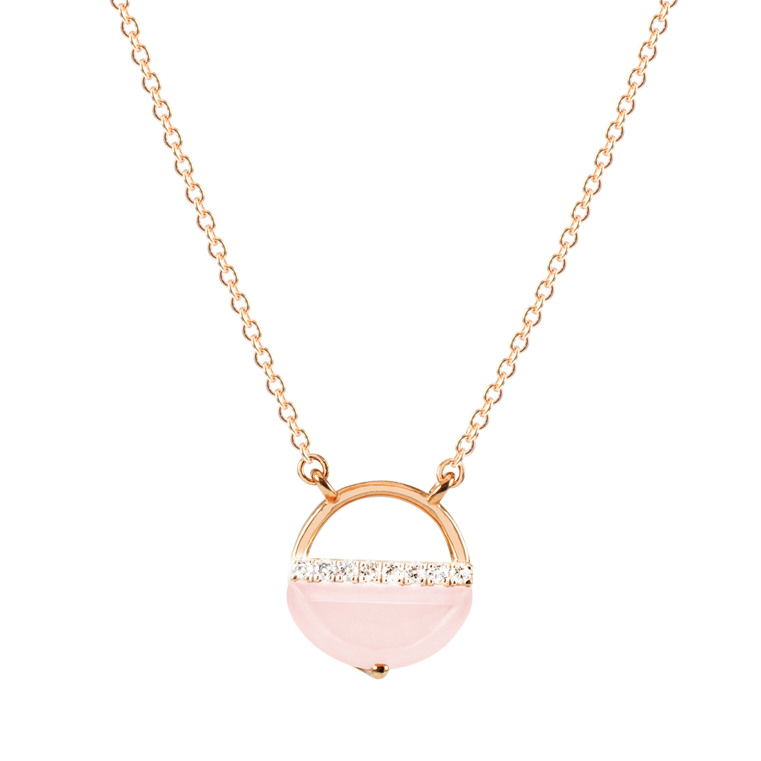 Collier quartz rose