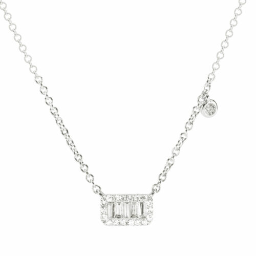 Collier rectangle diamant