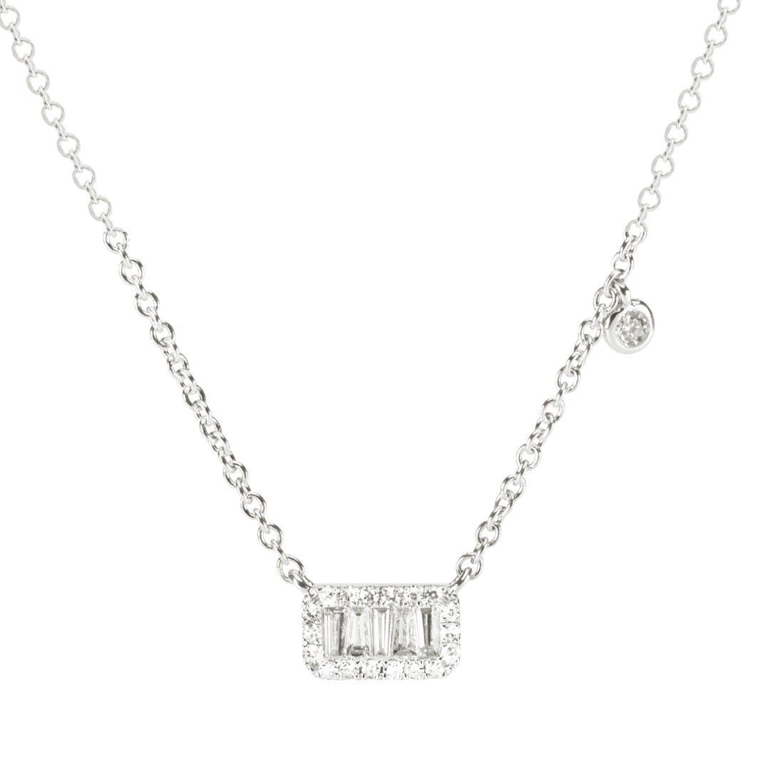 Collar rectangular de diamantes