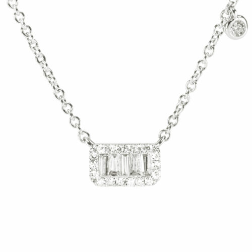 Collier rectangle diamant