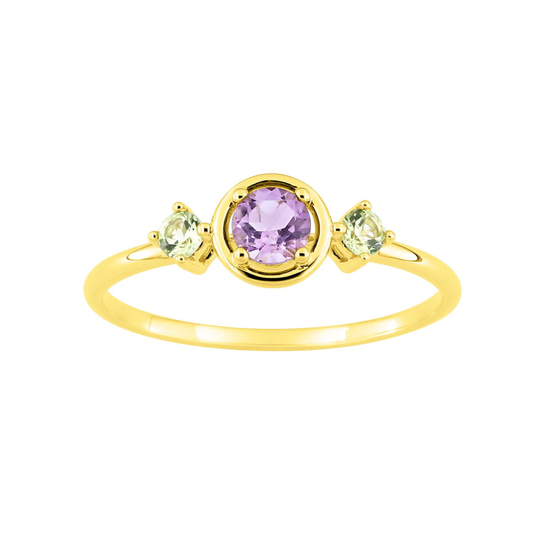 bague amethyste peridot