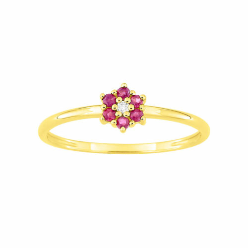 bague fleur rubis