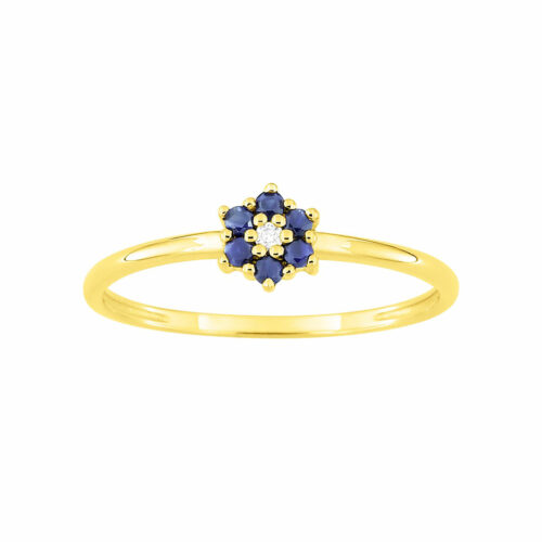 bague fleur saphir