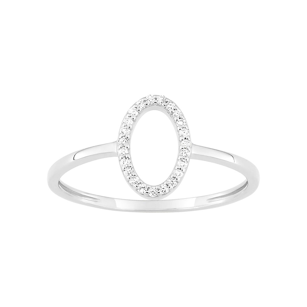 Bague Marquise or blanc