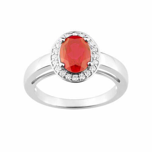 Bague pompadour rubis diamant