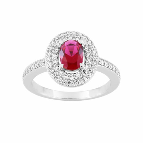 Bague luxe rubis diamant