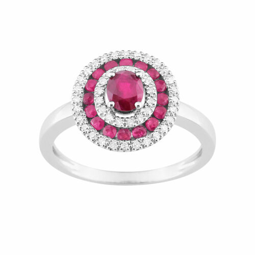 Bague luxe rubis diamant