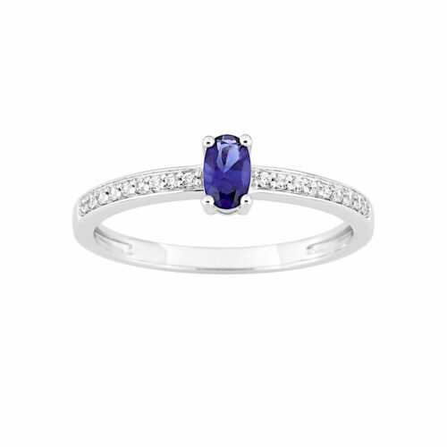 bague saphir bleu diamant