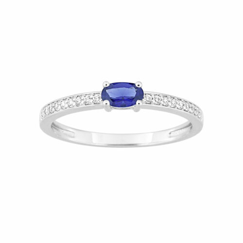 bague saphir bleu diamant