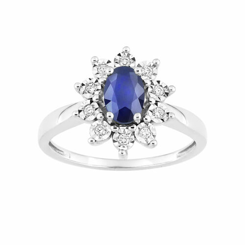 Bague marguerite saphir or blanc