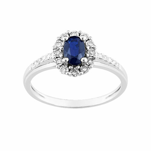 Bague marguerite saphir bleu