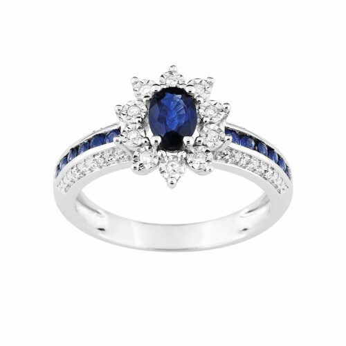 Bague marguerite saphir