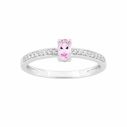 bague saphir rose diamant