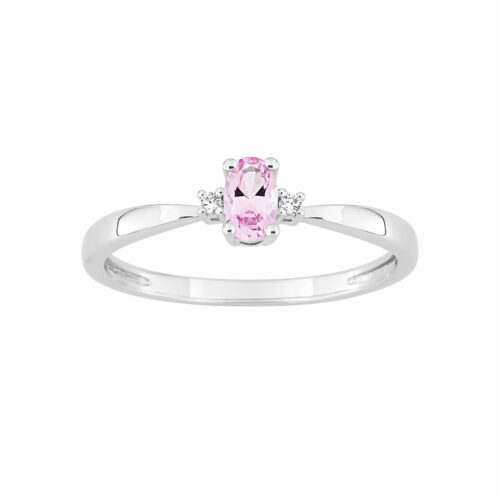 bague saphir rose or blanc