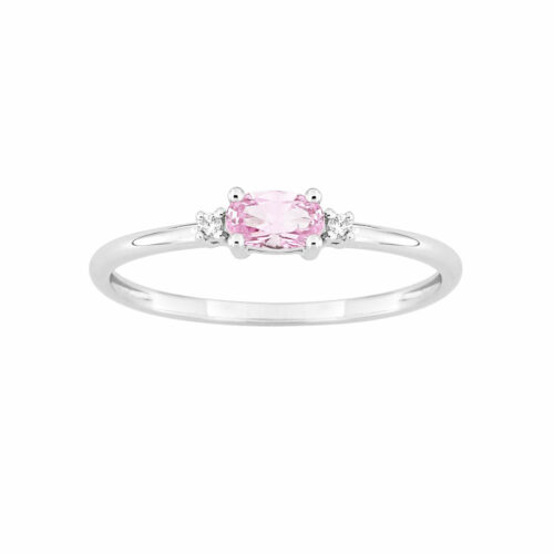 bague saphir rose diamant