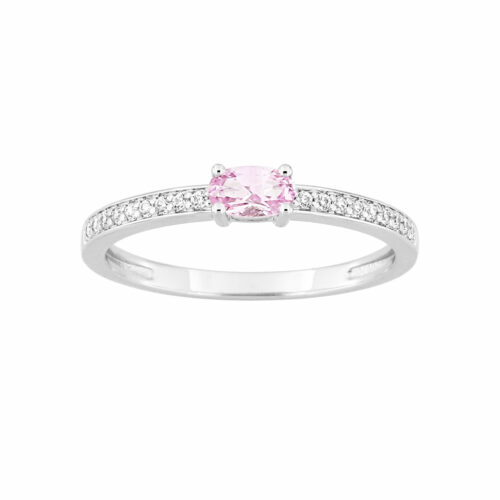 bague saphir rose diamant